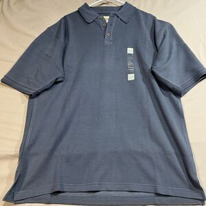 Joseph & Feiss Men’s Blue Silk Blend Short-Sleeve Polo Shirt Size XL – NWT